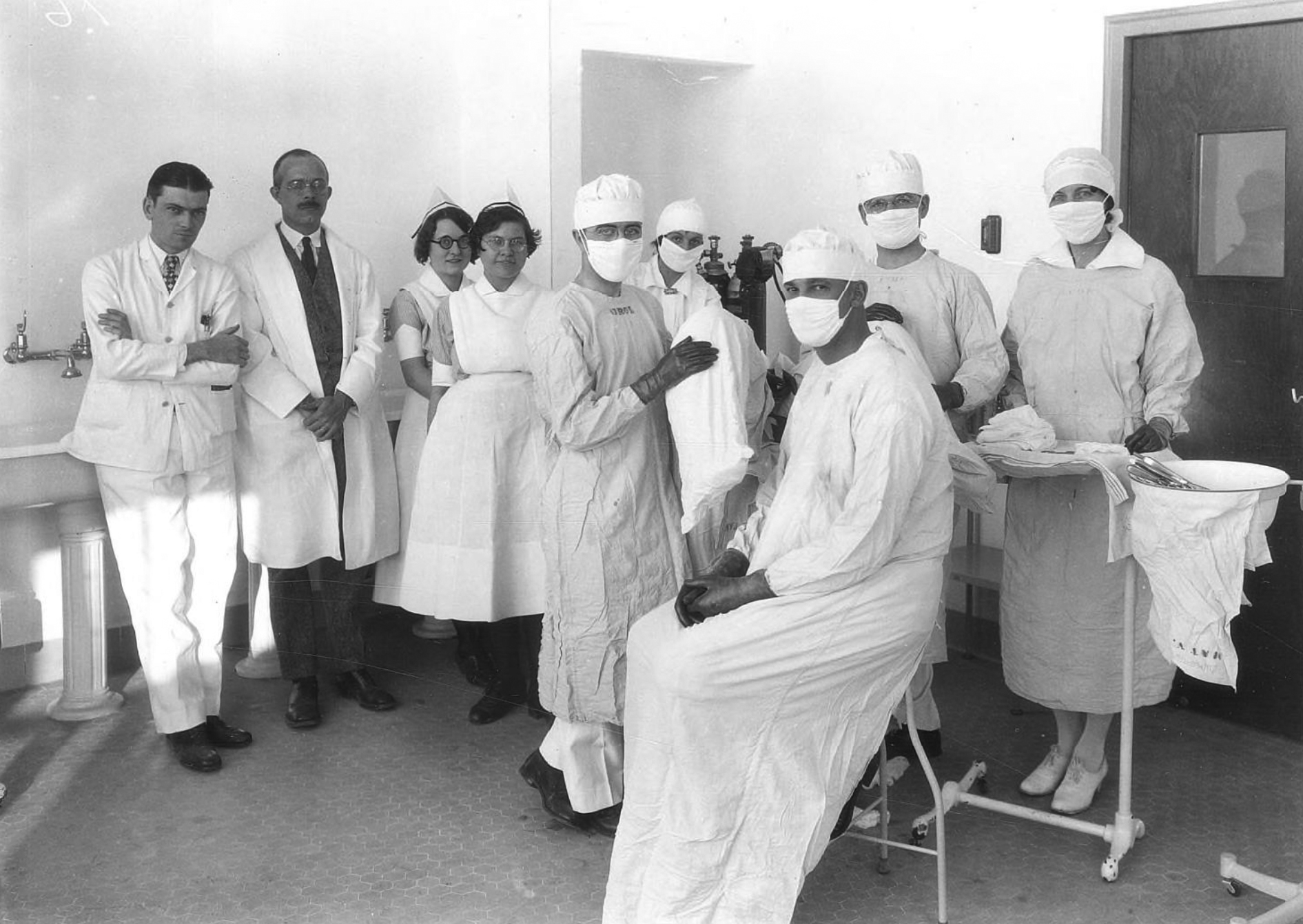 First surgical procedure at General Hospital, 1928