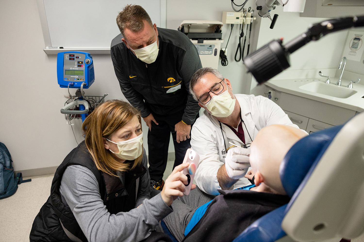 Harper Stribe with Dr. David Gordon at an appointment