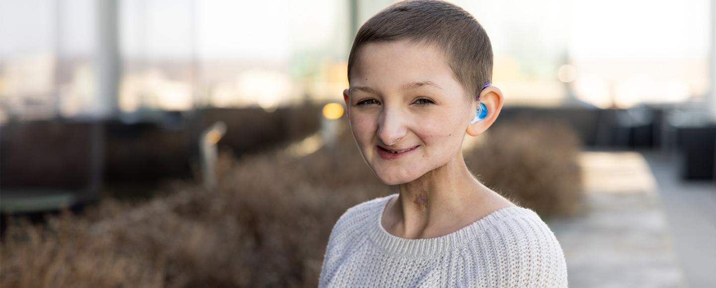 Bella Saul was originally diagnosed with rhabdomyosarcoma as a young child and was treated with chemotherapy and radiation. But, in 2022, UI doctors biopsied a new mass in her mouth and diagnosed osteosarcoma, or cancer of the bone.