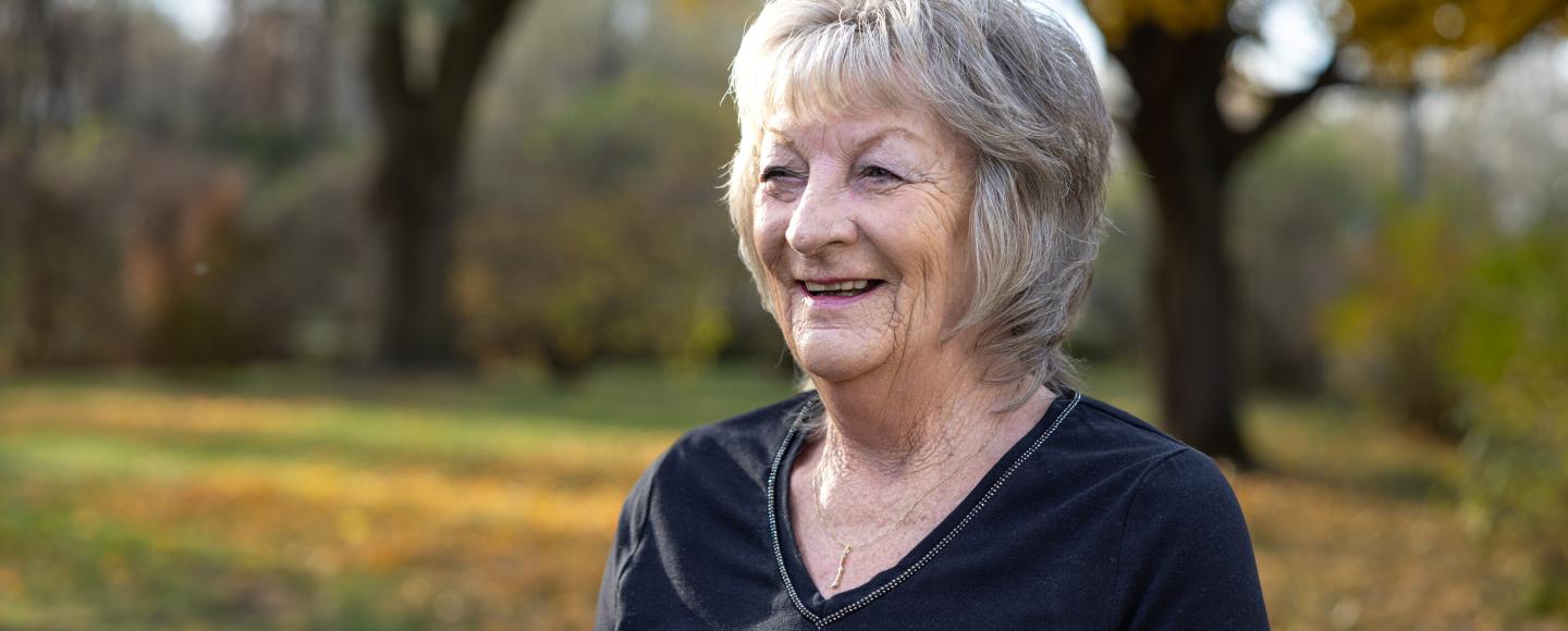 Sharon Chamberlin smiling outside.