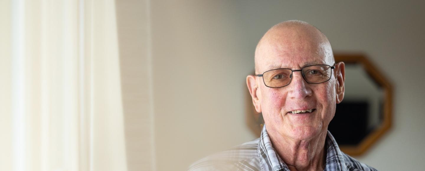 Ron Muhlenbruck in his home