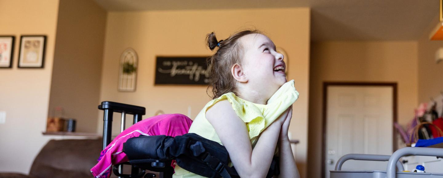 Jaylee Bartleson, 8, at her home in Nevada on Thursday, Sept. 10, 2026. Jaylee had a heart transplant at 10 months old.