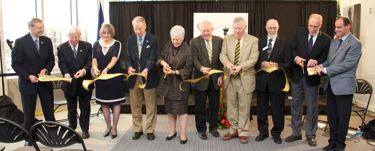 Ribbon cutting for Iowa River Landing opening