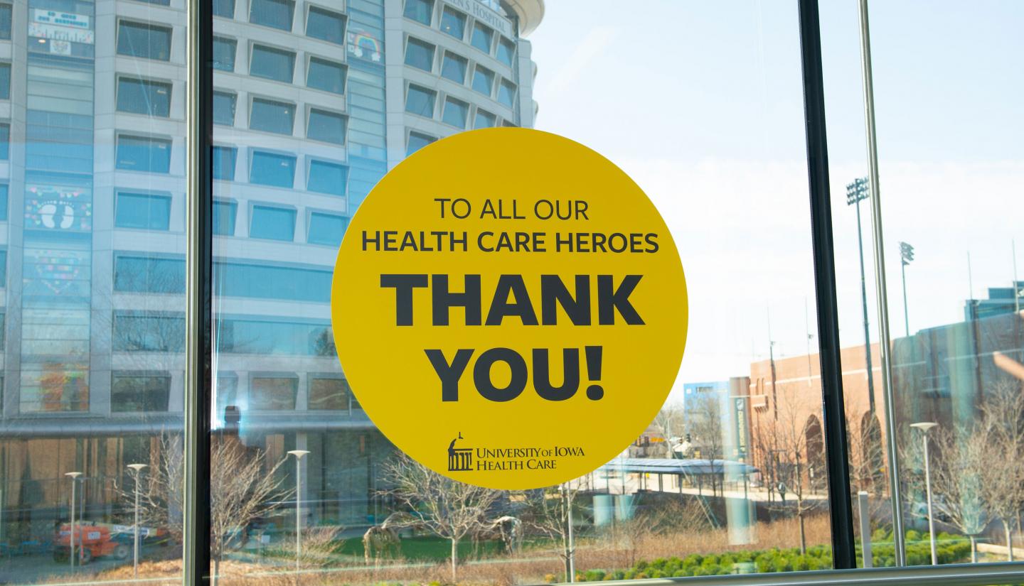 Health Care heroes thank you sign in window
