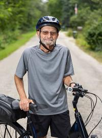 Daimon Cundiff with his bike