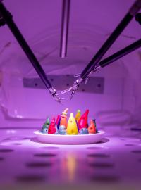 Colorectal surgeon Kristina Guyton, MD, trains on a new Dv5, or Da Vinci 5, surgical robot in the operating room.