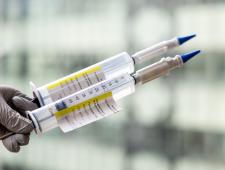 Syringes with simulated chemotherapy drugs photographed on Friday, March 3, 2023. Combination chemotherapy with gemcitabine and docetaxel has been found to be an effective treatment for non-muscle-invasive bladder cancer.