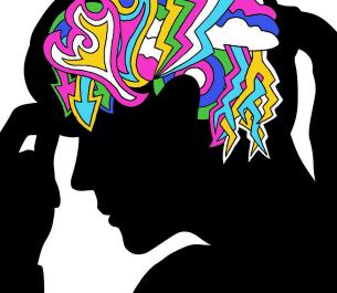 Graphical image of woman suffering a headache