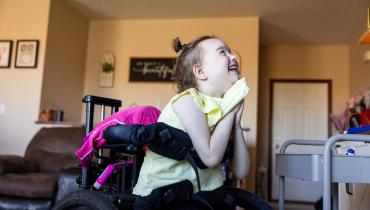 Jaylee Bartleson, 8, at her home in Nevada on Thursday, Sept. 10, 2026. Jaylee had a heart transplant at 10 months old.