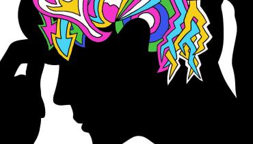 Graphical image of woman suffering a headache