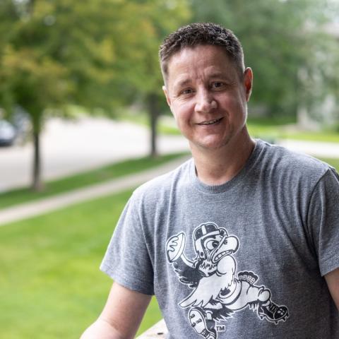 Jason Kielty at his Coralville home with mother Pat Kielty on Wednesday, Aug. 6, 2025. Jason was diagnosed with cystic fibrosis as an infant and had been hospitalized frequently as adult before beginning to take Trikafta. His mother was diagnosed with CF in older adulthood. 