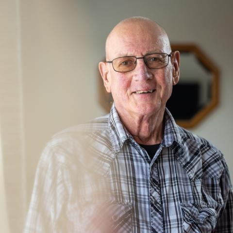 Ron Muhlenbruck in his home