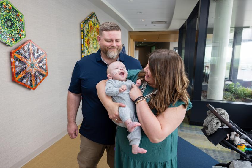 Mollie and Randall Keen continue to bring Nash, now 1 year old, to Stead Family Children’s Hospital for neonatal follow-up care and to monitor his cardiopulmonary health.