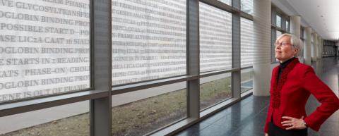 image of Patricia Winokur looking out a window