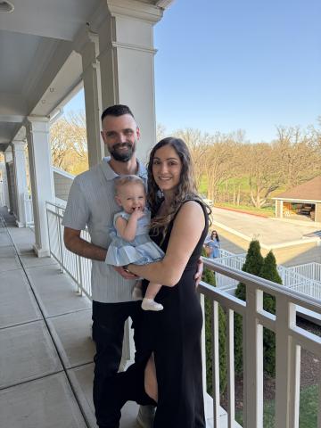 For Cory and Tory Loney and their daughter, Noahlyn, who live in south-central Iowa community of Melcher-Dallas, UI Health Care’s Urbandale clinic outside Des Moines has greatly reduced travel time to specialized pediatric cardiology expertise. (Photo courtesy of the Loney family).