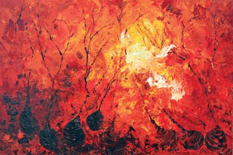 Painting by Kathleen Sluka titled "Pain"